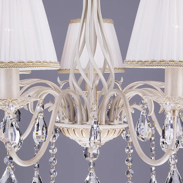 Светильник подвесной Eurosvet Amelia 3637/7 белый с золотом / прозрачный хрусталь