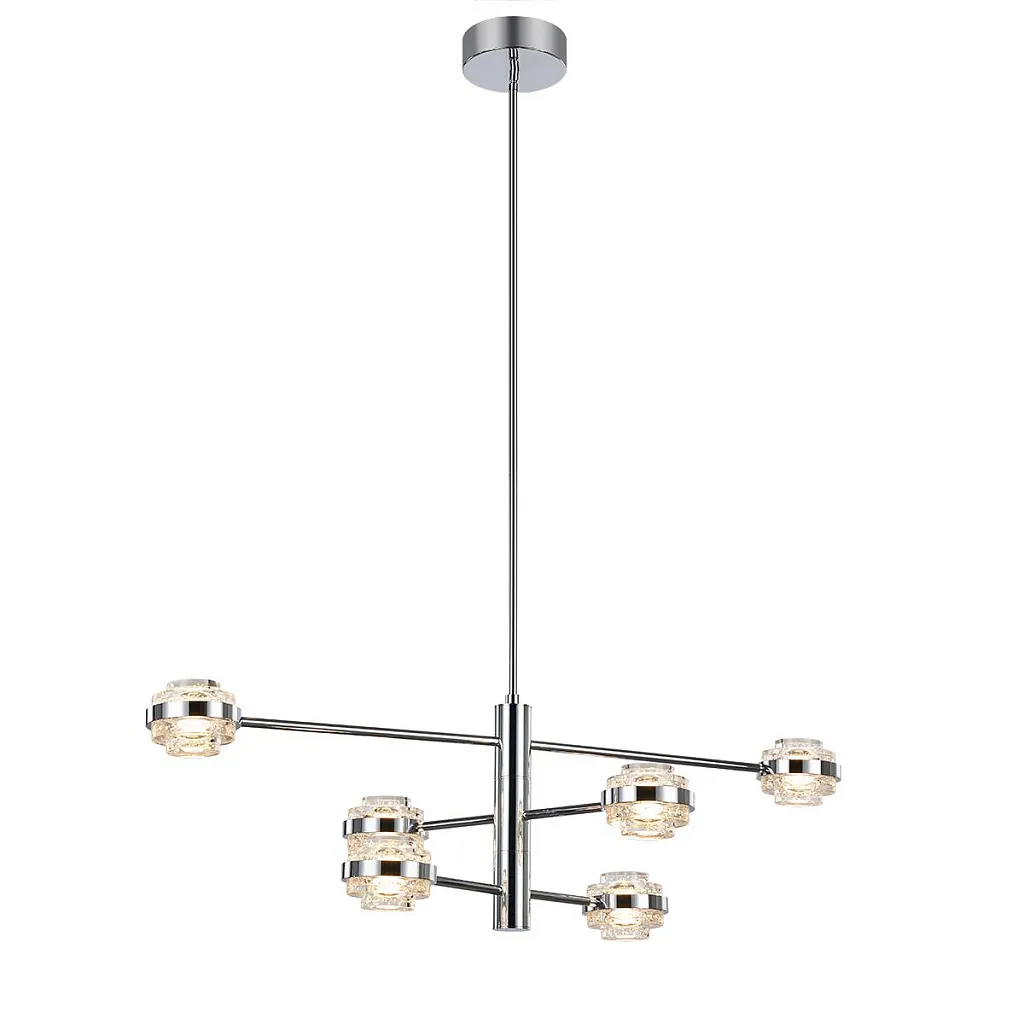 Люстра на штанге Delight Collection Indiana MX22030002-6A chrome/clear