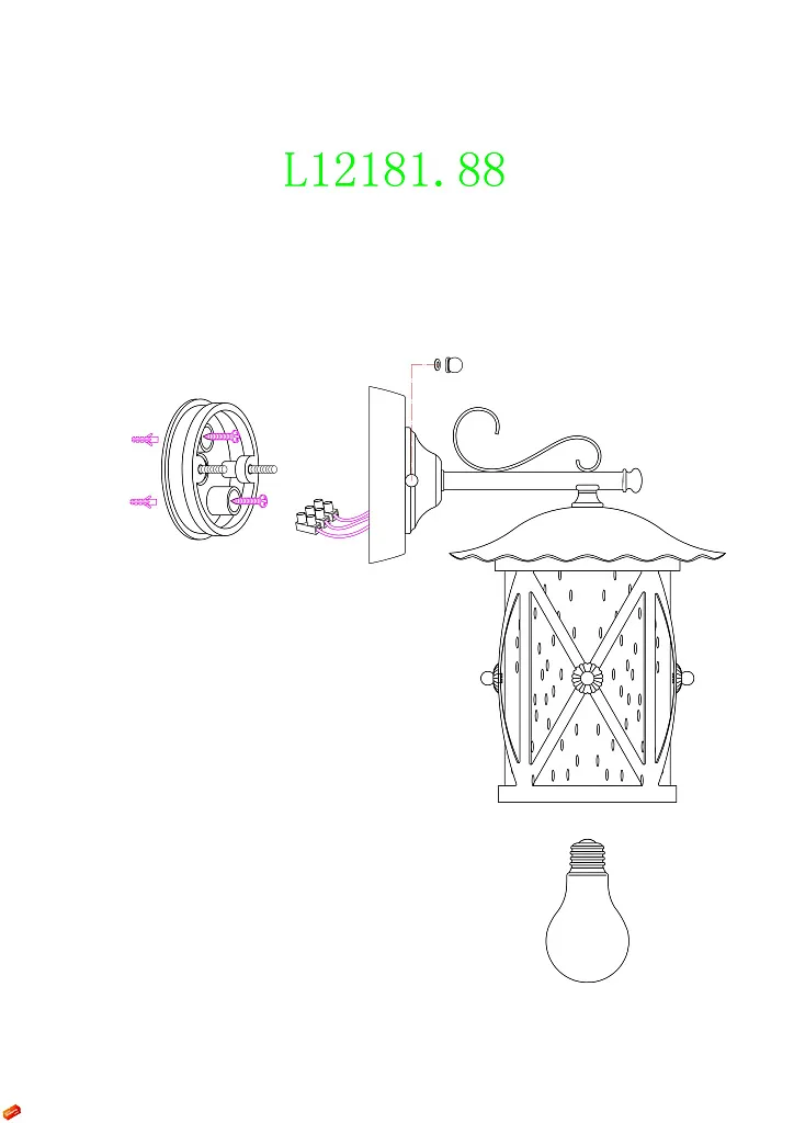 Светильник уличный настенный L'Arte Luce Fabrizia L12181.88