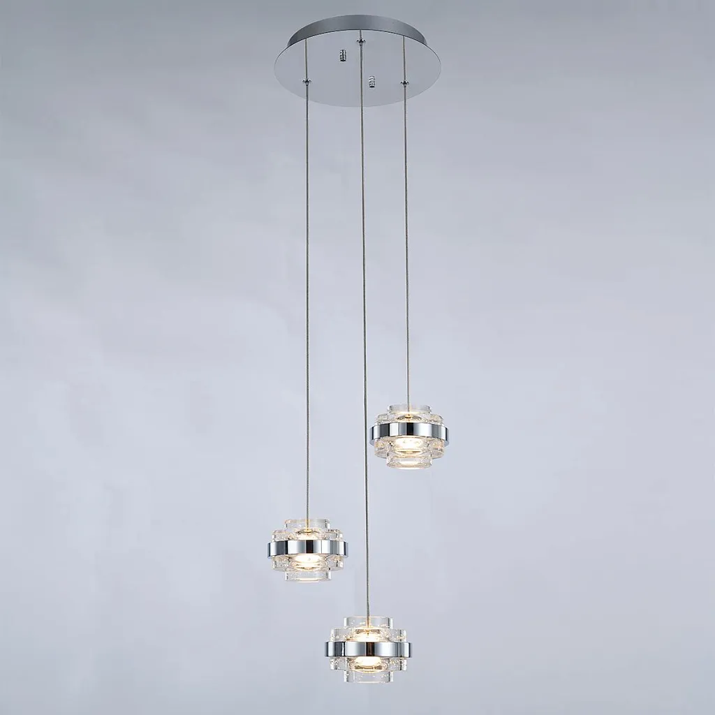 Светильник подвесной Delight Collection Indiana MD22030002-3A chrome/clear