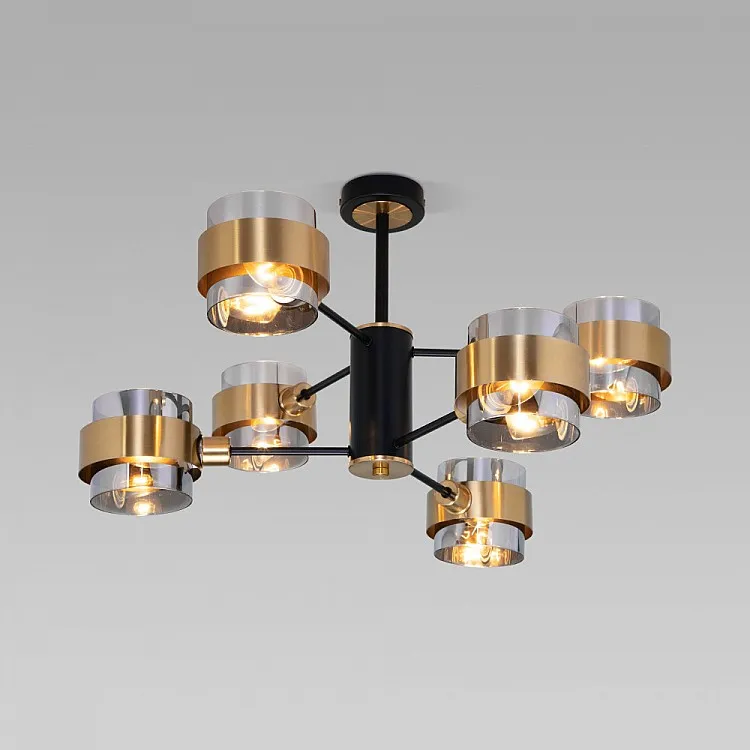 Люстра потолочная на штанге Eurosvet Arcada 70127/6 черный/дымчатый