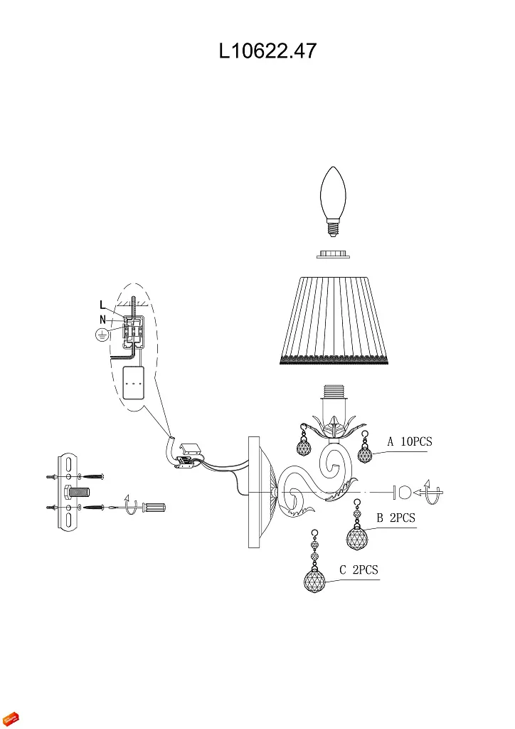 Бра L'Arte Luce Casablanca L10622.47