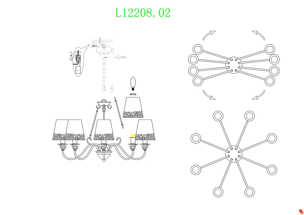 Люстра подвесная L'Arte Luce Ferrera L12208.02