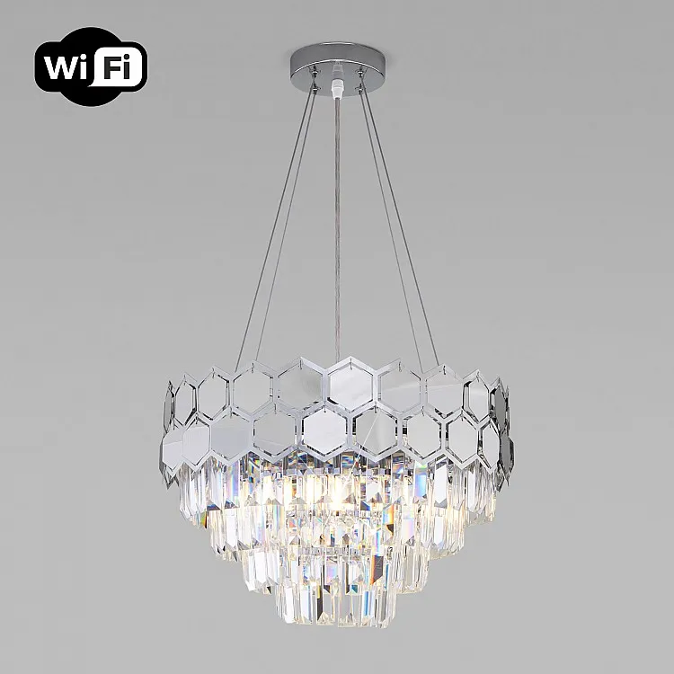 Светильник подвесной Eurosvet Ariana 10124/5 хром/прозрачный хрусталь Strotskis Smart (10113/5)