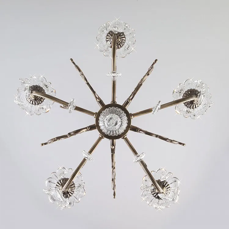 Светильник подвесной Eurosvet Elisha 3281/5 античная бронза / прозрачный хрусталь