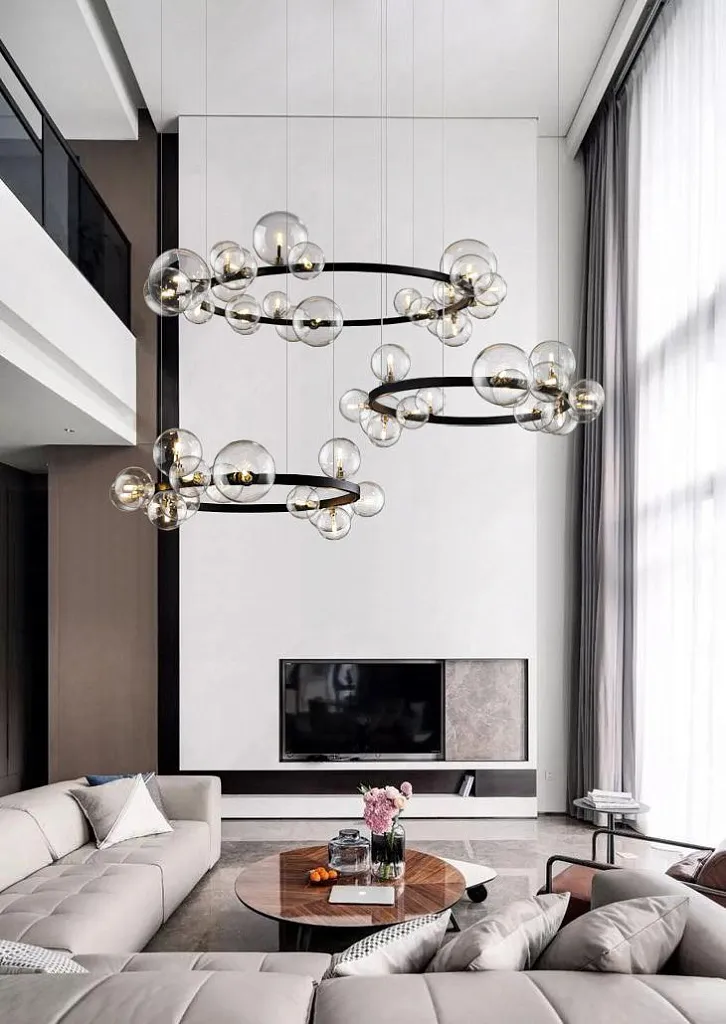 Люстра подвесная Delight Collection Art Deco Bubble KM1294P-24 black/clear