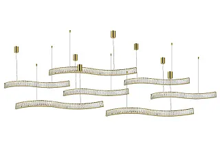 Горизонтальная композиция 8240 из семи одиночных волн золото №73 Newport 8240 Горизонтальная композиция 8240 из семи одиночных волн золото №73