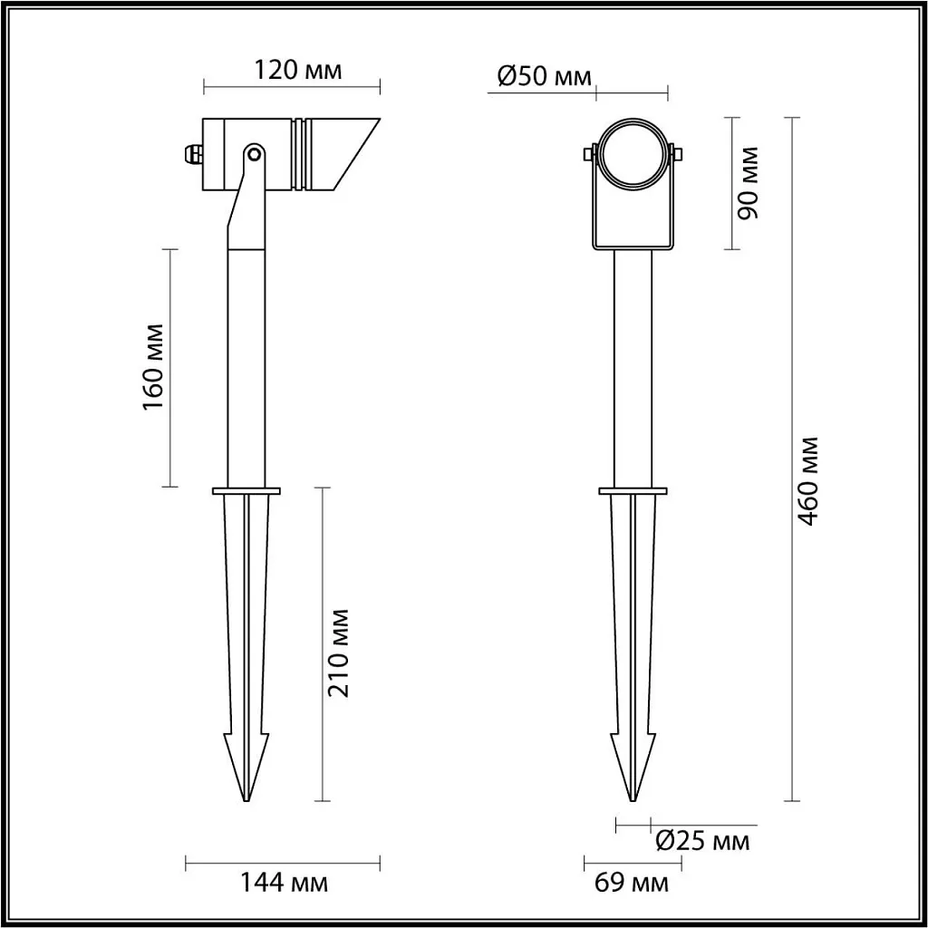 Светильник грунтовой Odeon Light Stima 6648/6GL