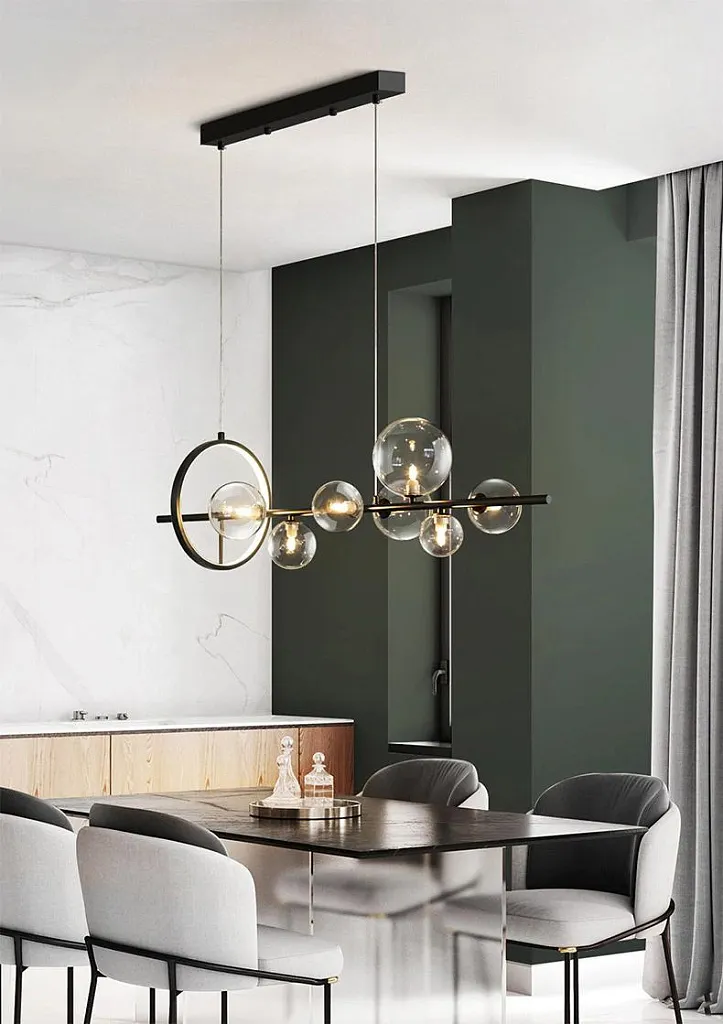 Люстра подвесная Delight Collection Art Deco Bubble KG1233P-7 black/clear