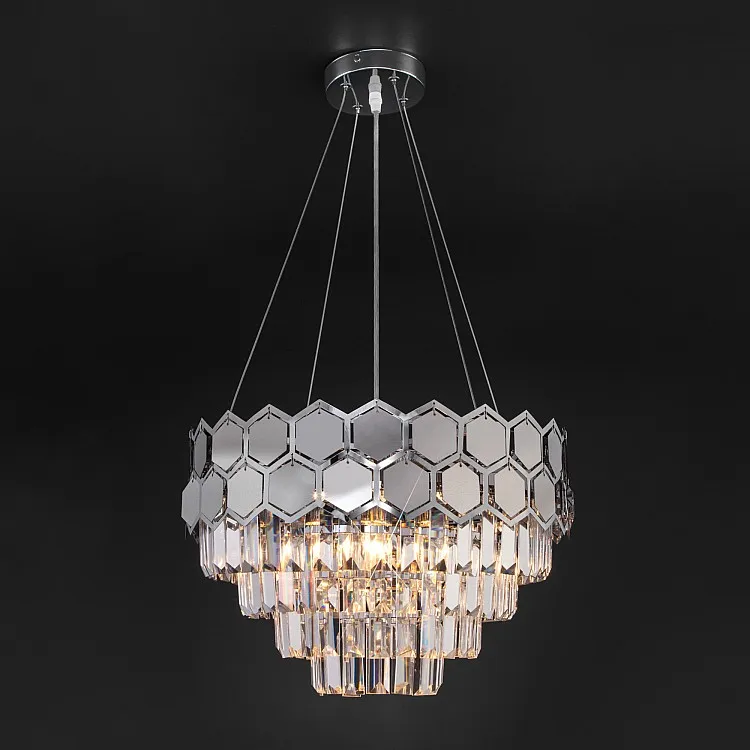 Светильник подвесной Eurosvet Ariana 10124/5 хром/прозрачный хрусталь Strotskis Smart (10113/5)