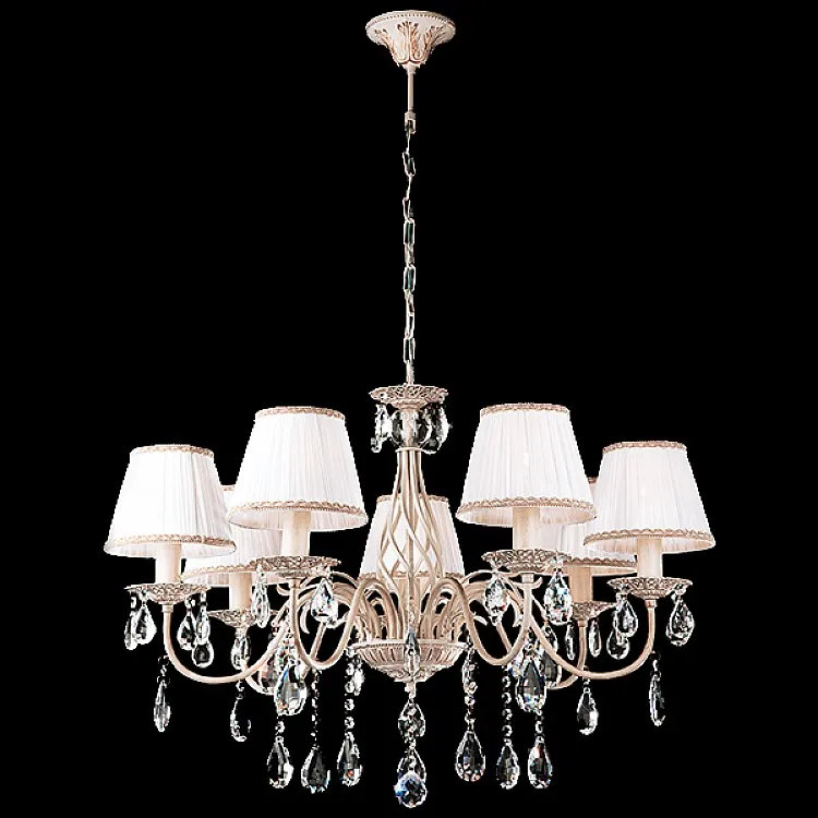 Светильник подвесной Eurosvet Amelia 3637/7 белый с золотом / прозрачный хрусталь