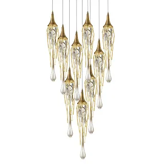Светильник подвесной Delight Collection Goddess Tears P68009L-9G gold
