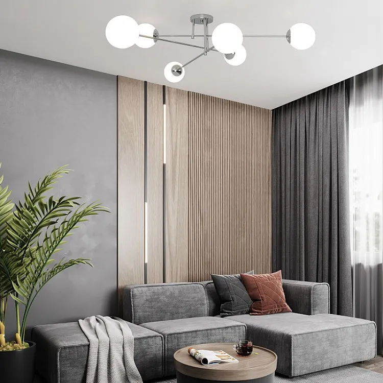 Люстра потолочная на штанге Eurosvet Netz 30181/6 хром