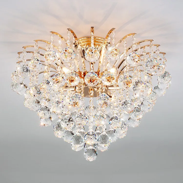 Светильник потолочный Eurosvet Ostiniya 3299/6 золото / прозрачный хрусталь